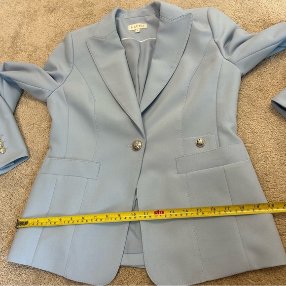 Laura baby blue single breasted tailored fitted blazer jacket Sz 8 NWOT - Picture 13 of 14